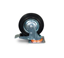 Колесо поворотное резина SCb 80 200 мм с тормозом (N)