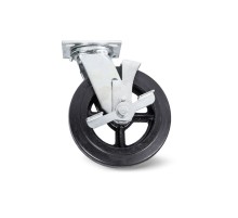 Колесо большегрузное поворотное SCdb 55 125 мм обрезиненное с тормозом (F)