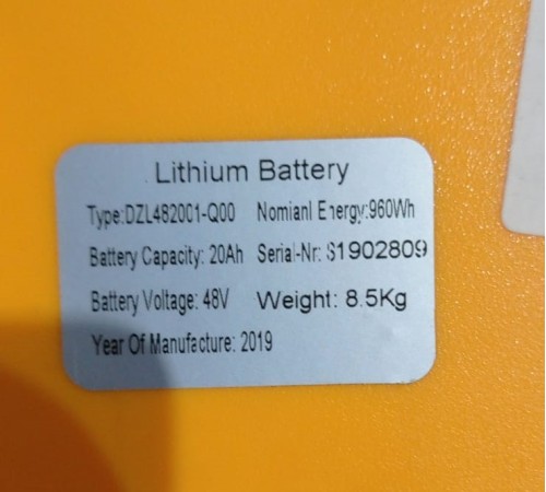 Аккумулятор для тележек CBD15W-Li 48V/20Ah литиевый (Li-ion battery)