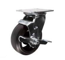 Колесо большегрузное поворотное SCdb 63 150 мм обрезиненное с тормозом РФ Колесо большегрузное поворотное SCdb 63 150 мм обрезиненное с тормозом РФ